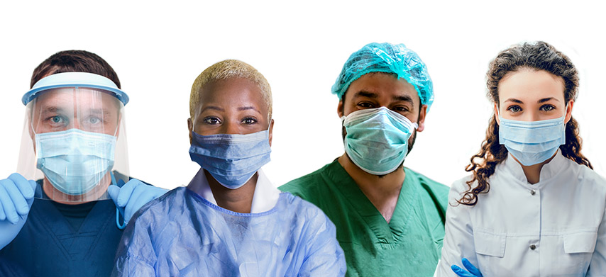 Dental professionals in PPE